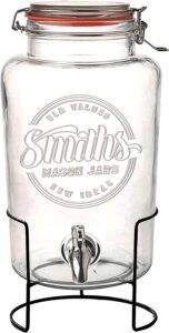 Smith’s Mason Glass Vacuum Sealed Drink Dispenser, 5-Liter