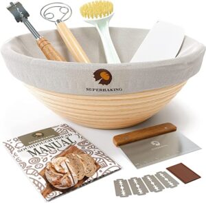 Superbaking Banneton Bread Proofing Basket & Tools Set