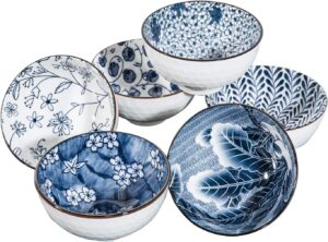 Swuut Assorted Floral Designs Stackable Rice Bowls, 6-Piece