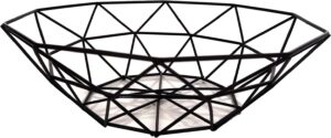 TEETOOKEA Geometric Design Metal Wire Fruit Bowl