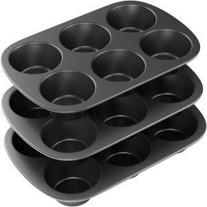 Tiawudi Non-Stick Carbon Steel Muffin Pans, 3-Piece