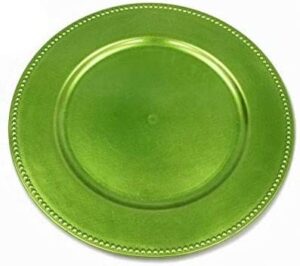 Tiger Chef Beaded Trim Round Charger Plates, 12-Piece