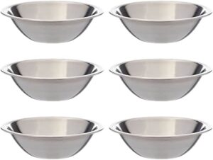 W & P Trading Co. Stainless Steel Flat Base Mixing Bowls, 6 Piece