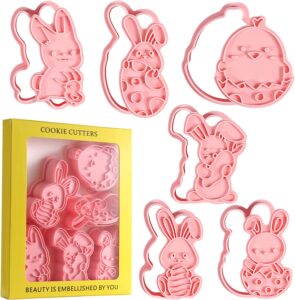 WACAR Easter Themed ABS Plastic Cookie Stamps, 6-Piece