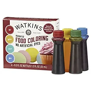 Watkins No Artificial Dyes Primary Colors Liquid Food Coloring, 4 Pack