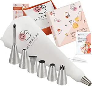 Wenburg Professional Piping Tips & Cotton Icing Bag Kit, 8 Piece