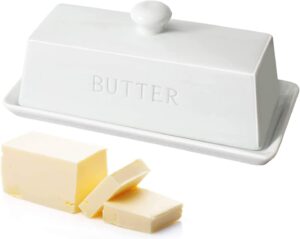WERTIOO Handle Lid Ceramic Butter Dish
