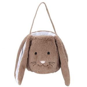 XinblueCo Personalized Plush Long Ear Bunny Easter Basket