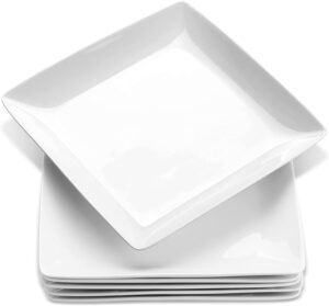 Yedio Oven Safe Square Porcelain Plates, 6-Piece