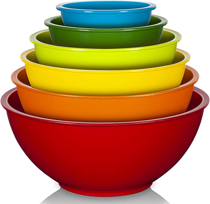 Plastic Bowls Set, 3 Sizes Unbreakable Reusable Light Weight Bowl