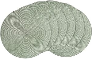 AHHFSMEI Heat Resistant Braided Circle Placemats, 6 Piece