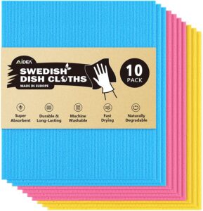 AIDEA Odor-Resistant Machine Washable Swedish Dishcloths, 10-Count