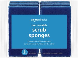 Amazon Basics Double-Sided Dishwasher Safe Cleaning Sponges, 6-Pack
