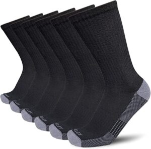 APTYID Reinforced Heel & Toe Crew Boot Socks For Men, 6-Pair