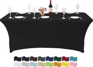 Asnomy Washable Wrinkle Resistant Spandex Stretch Fitted Tablecloth