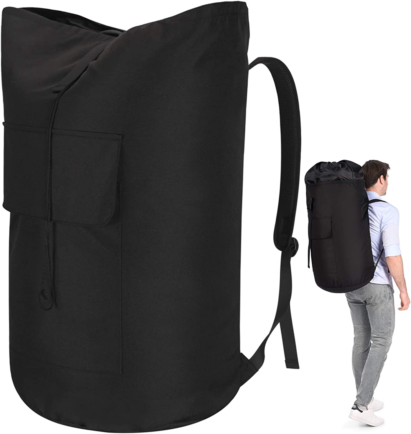 Azhido Padded Shoulders Expandable Laundry Bag Backpack