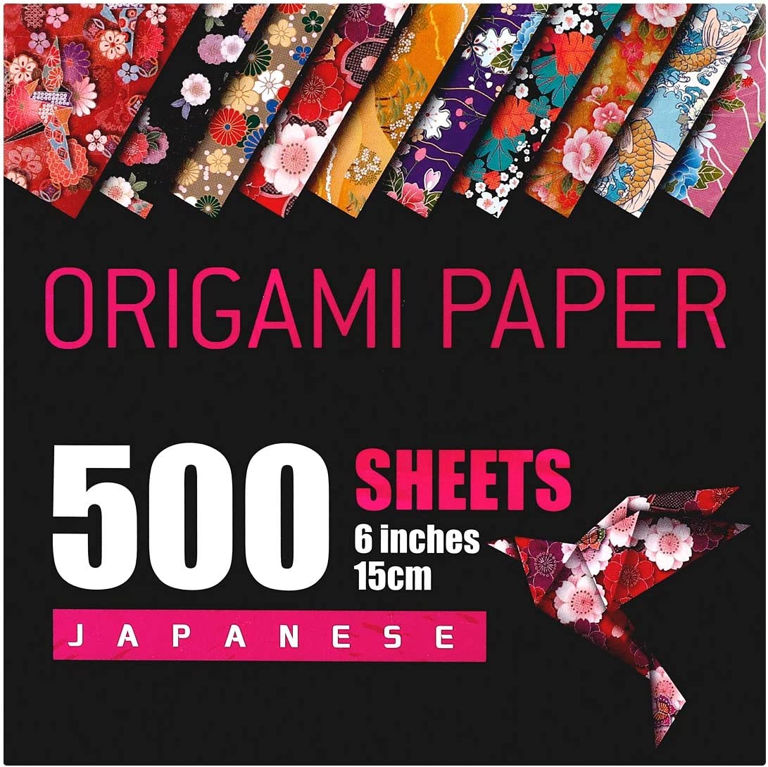 Origami Paper - 1100 Sheets - Double Sided 6x6 inches Origami Squares - 15  Vibrant Colors - Origami Set for Kids - Easy Fold Origami Papers for Arts 