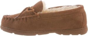 BEARPAW Rubber Soled Suede Women’s Moccasin Slippers