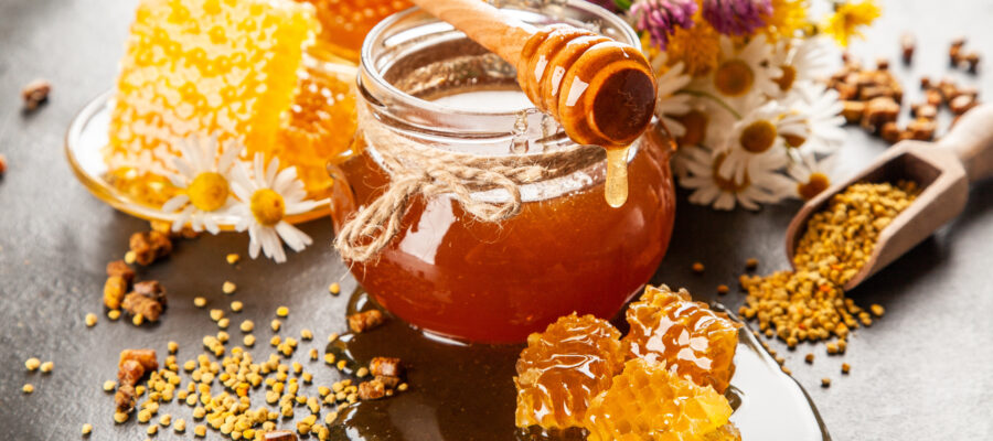 Honey jar and honey