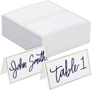 Best Paper Greetings Tent Style Blank Place Cards, 100-Count
