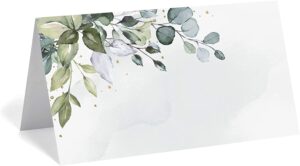 Bliss Collections Floral Watercolor Design Place Cards, 50-Count
