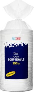 BluShine Sturdy Disposable BPA-Free Plastic Bowls, 250 Piece