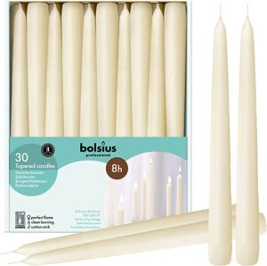 BOLSIUS Premium European Quality Smokeless Dripless Taper Candles, 30 Pack