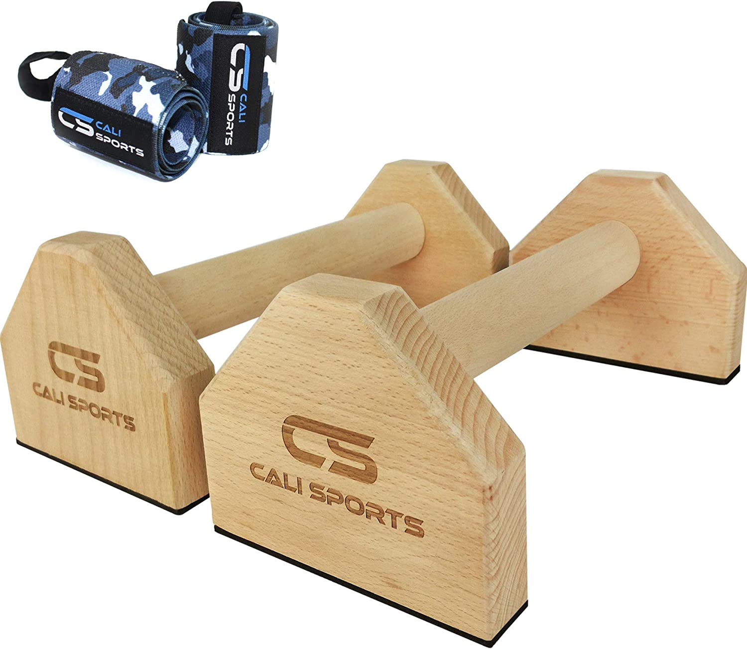 CALI SPORTS Cherry Wood Stabilizing Parallette Bars