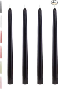 CandleNScent Unscented Dripless Taper Candles, 4 Pack