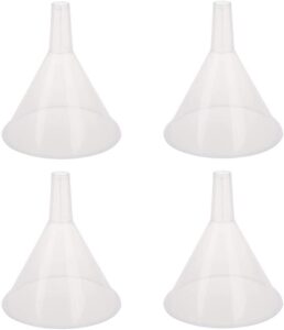 DEDC Multipurpose Clear Plastic Funnels, 4-Piece