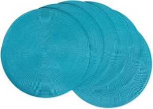 DII Indoor Outdoor Classic Woven Circle Placemats, 6 Piece