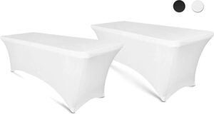 EL Event Linens Durable Spandex Stretch Fitted Tablecloth, 2 Pack