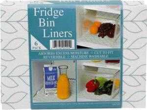 Envision Home Moisture Absorbing Washable Refrigerator Liners, 6-Count
