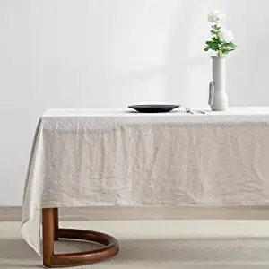 EVERLY Machine Washable 100% Pure Natural Linen Tablecloth
