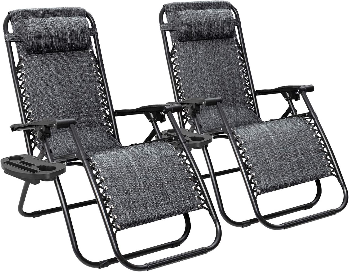Flamaker Ergonomic Locking Zero Gravity Chairs, 2-Piece