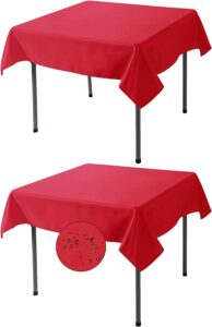 Fokitut Waterproof Polyester Square Tablecloths, 2-Count