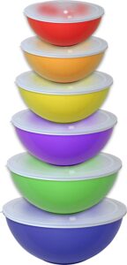Gourmet Home Products Microwave Safe Plastic Bowls With Lids, 6-Count