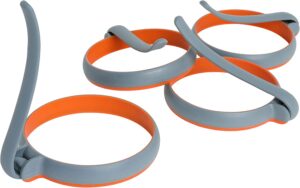 GOYLSER Heat-Resistant Handle Silicone Egg Rings, 4-Count