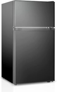 HAILANG Two Door Top-Freezer Mini Refrigerator