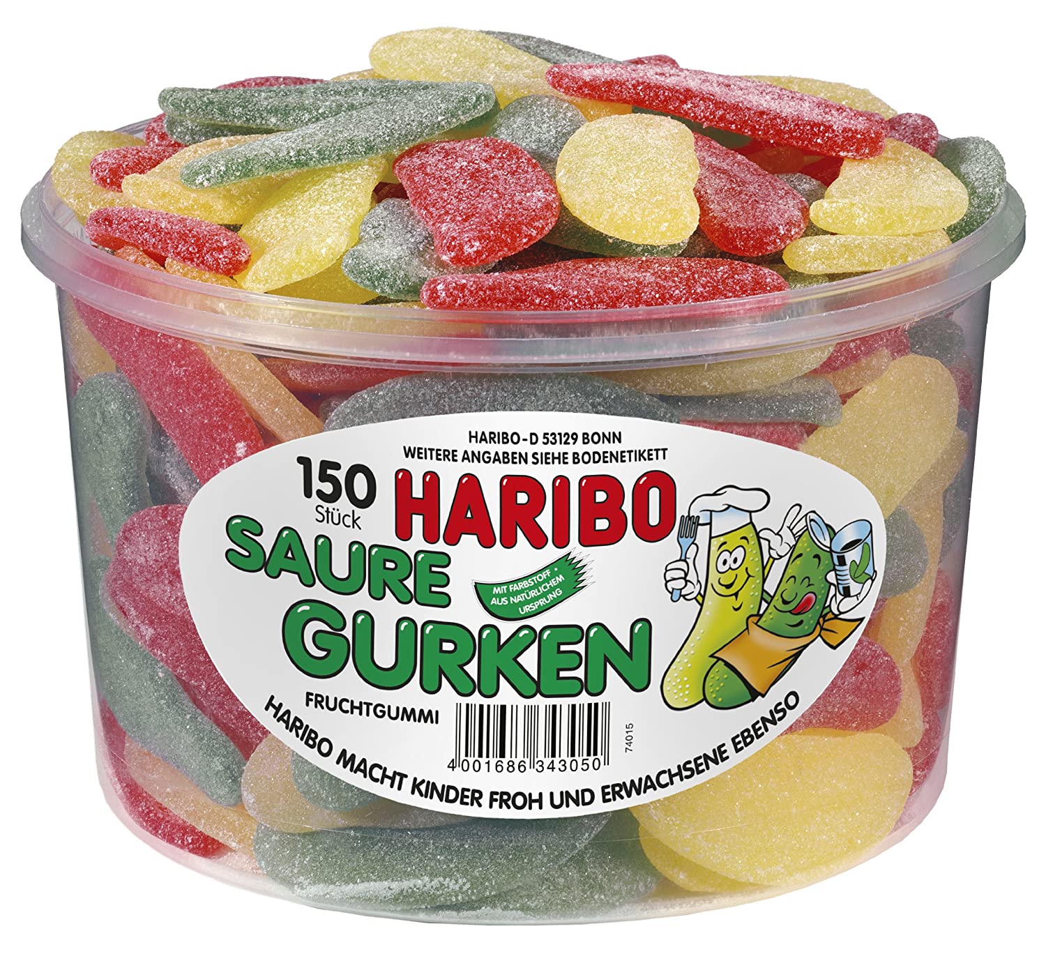 Haribo Sour German Sugar-Coated Sour Pickle Candy