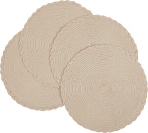 Homaxy Heat Resistant Non-Slip Braided Circle Placemats, 4 Piece