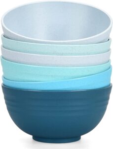 Homestockplus Unbreakable BPA-Free Plastic Cereal Bowls, 6 Piece