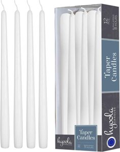 Hyoola Unscented Dripless Tall Taper Candles, 12 Pack