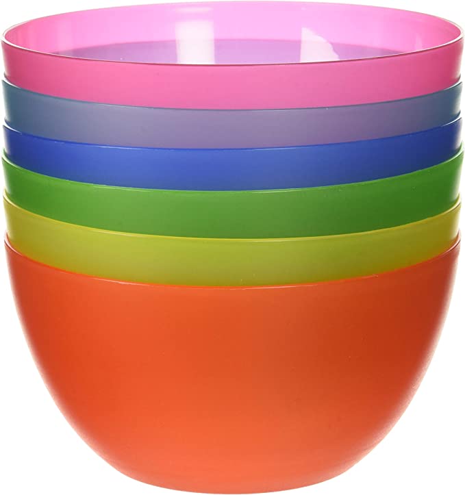 irtree Multi-Colored BPA-Free Cereal Bowls, 6 Piece
