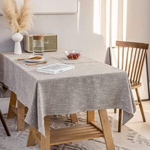 JSFLY Waterproof Indoor Outdoor Wipe Clean Cotton Linen Tablecloth