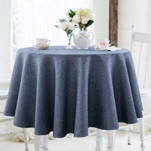 JUCFHY Stain-Resistant Heavyweight Round Tablecloth