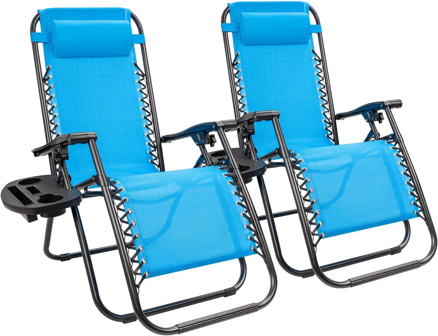 Kemon Lumbar Supporting Easy Carry Zero Gravity Chairs, 2-Piece