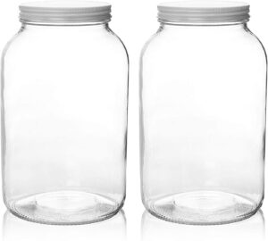 kitchentoolz Wide Mouth Mason Style Fermentation Jars, 2-Count