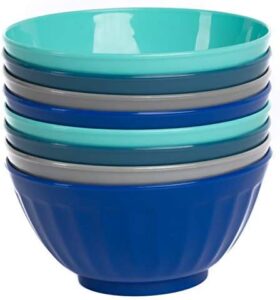Klickpick Home Plastic Coastal Colored Bowls, 8 Piece