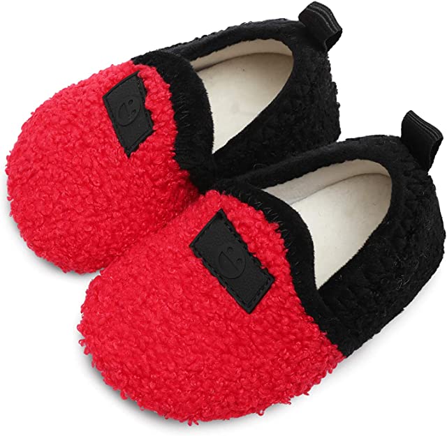 L-RUN Cozy Slip-On Toddler Slippers